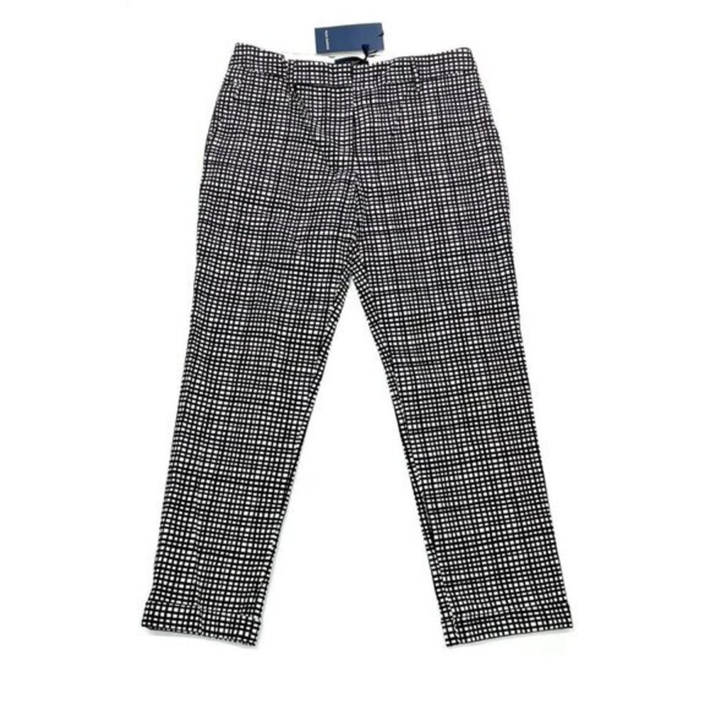 Piazza Sempione Violette Straight Leg Ankle Crop Pant Black SZ 42 IT NWT
